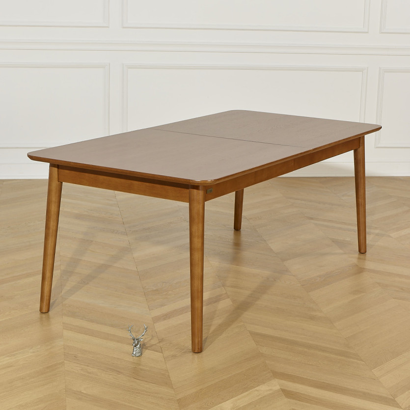 Table à manger extensible BEN - Style scandinave, pieds en bois massif, 8/10 personnes