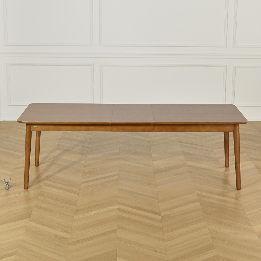 Table à manger extensible BEN - Style scandinave, pieds en bois massif, 8/10 personnes