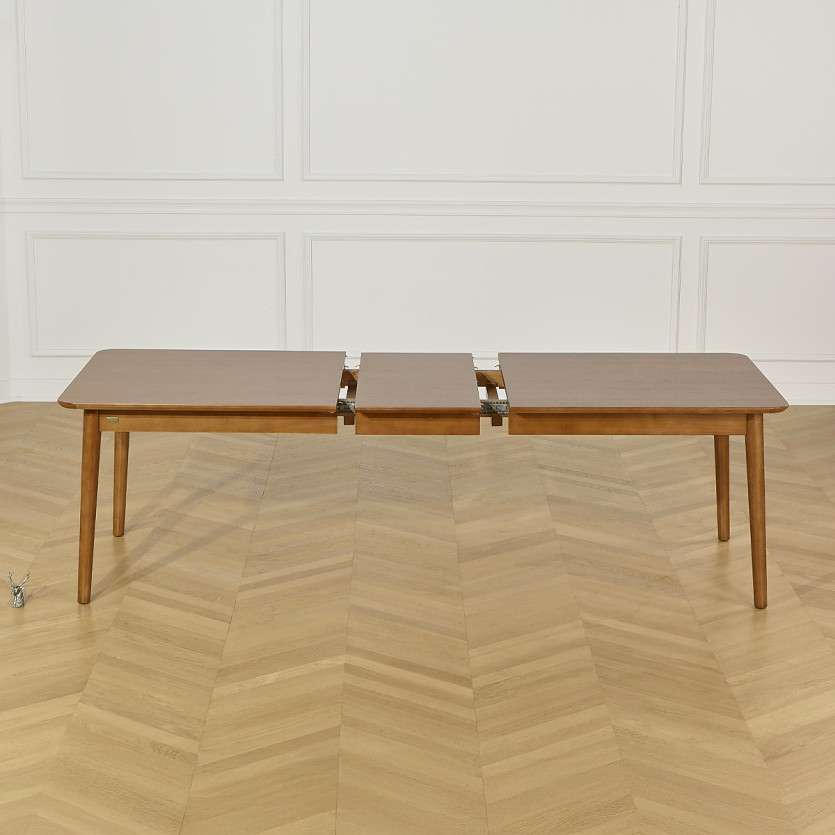 Table à manger extensible BEN - Style scandinave, pieds en bois massif, 8/10 personnes