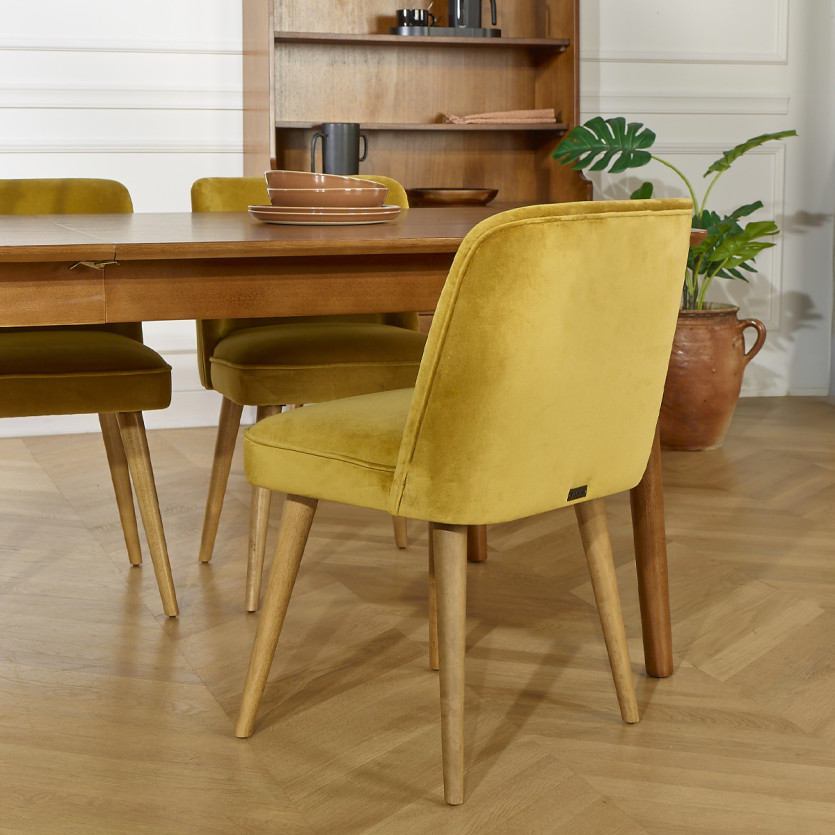 Extendable dining table BEN - Scandinavian style, solid wood legs, seats 8/10 people