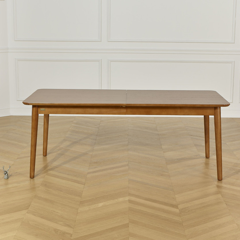 Table à manger extensible BEN - Style scandinave, pieds en bois massif, 8/10 personnes