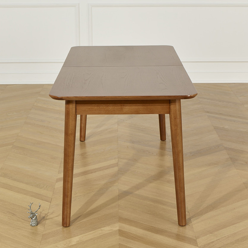 Mesa de jantar retangular SOLO - Estilo escandinavo, pés em madeira maciça, 4/6 pessoas