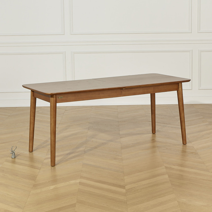 Table à manger rectangulaire SOLO - Style scandinave, pieds en bois massif, 4/6 personnes