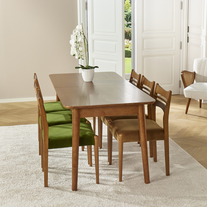 SOLO rectangular dining table - Scandinavian style, solid wood legs, 4/6 people