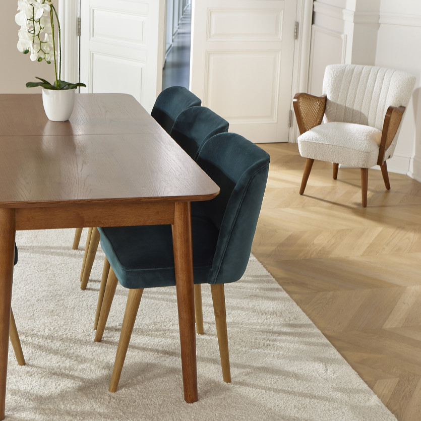 SOLO rectangular dining table - Scandinavian style, solid wood legs, 4/6 people