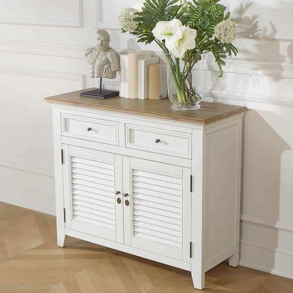 Buffet EDEN - Estilo shabby chic, tampo em carvalho, 2 gavetas, 2 portas