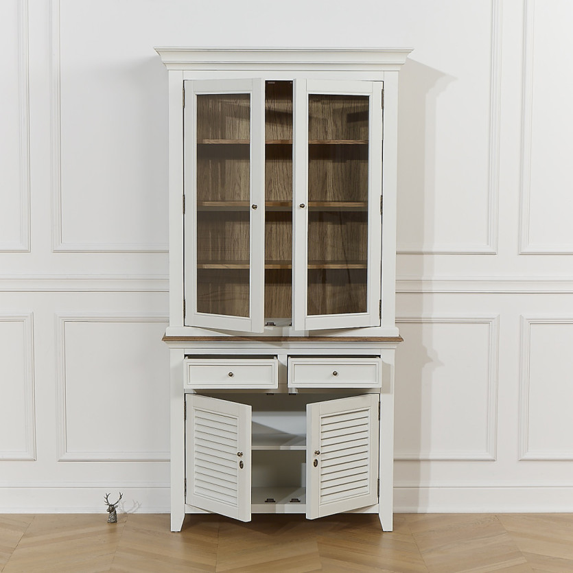 EDEN Sideboard - Shabby chic style, oak top, 2 drawers, 4 doors
