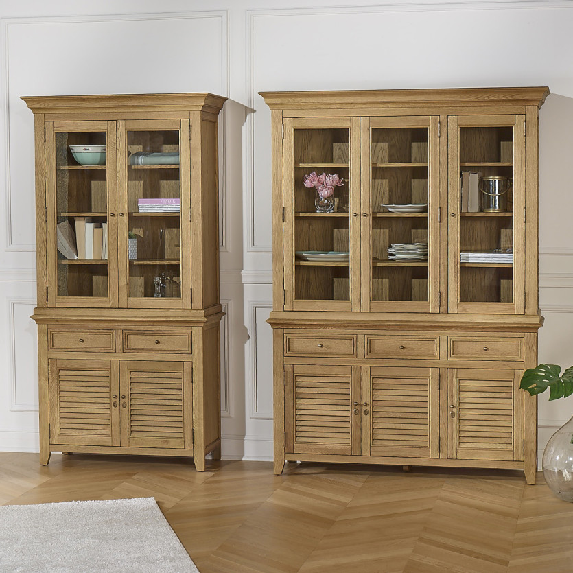 CHARLES Anrichte - Shabby Chic Stil aus Eiche, 2 Schubladen, 4 Türen
