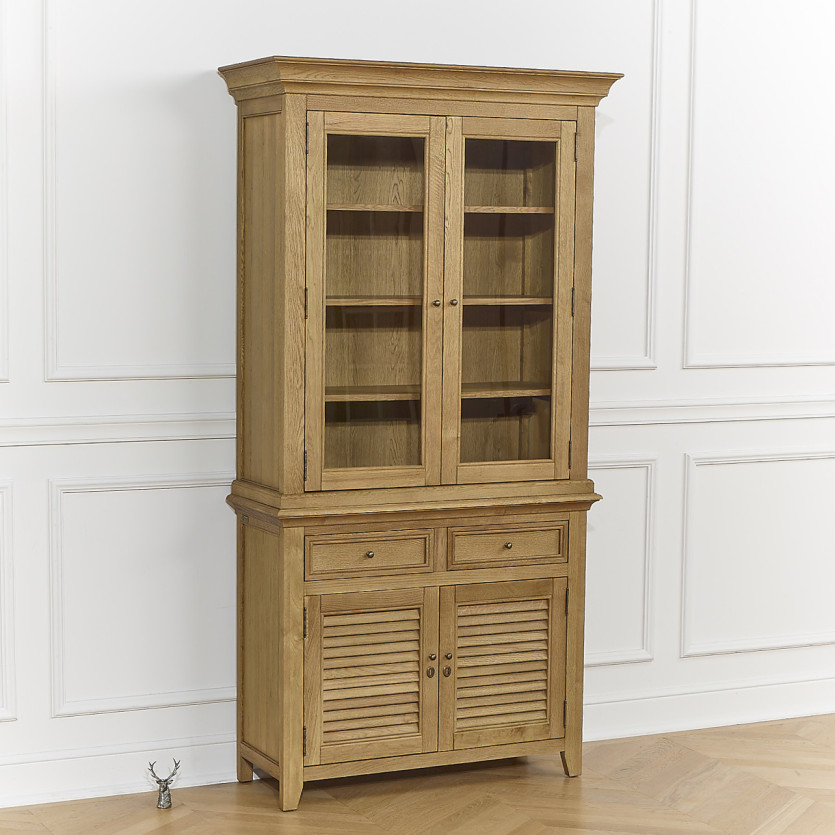 CHARLES Sideboard - Shabby chic style in oak, 2 drawers, 4 doors