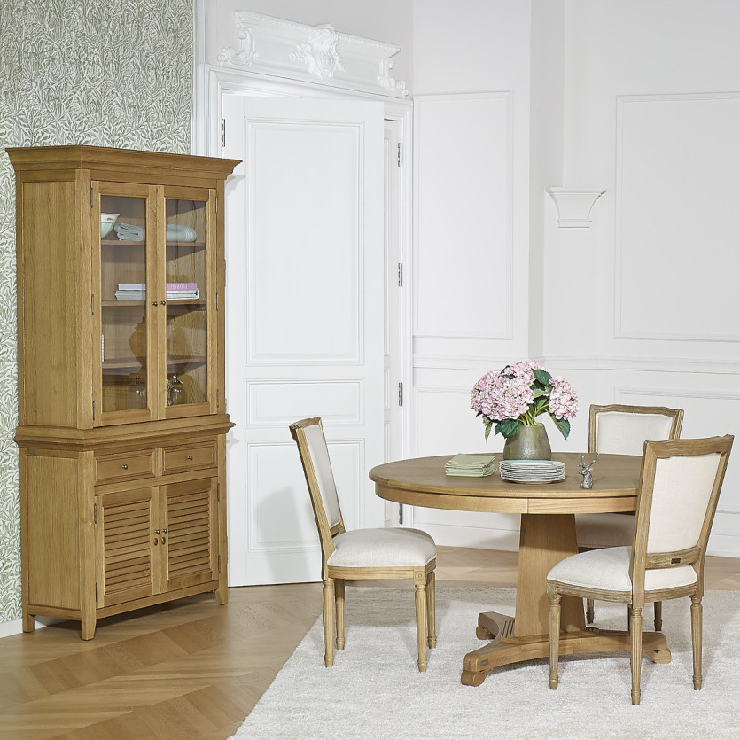CHARLES Anrichte - Shabby Chic Stil aus Eiche, 2 Schubladen, 4 Türen