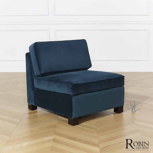 LEONNARD  - Chauffeuse modulable - Style contemporain en velours et bois certifié FSC®