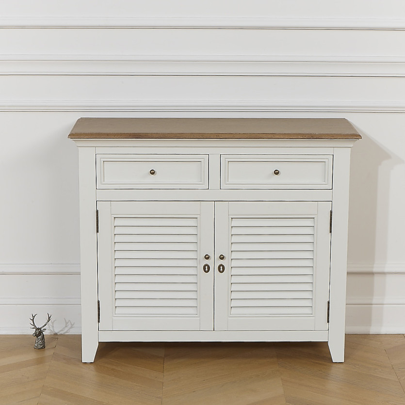 Buffet EDEN - Shabby chic stijl, eiken blad, 2 lades, 2 deuren