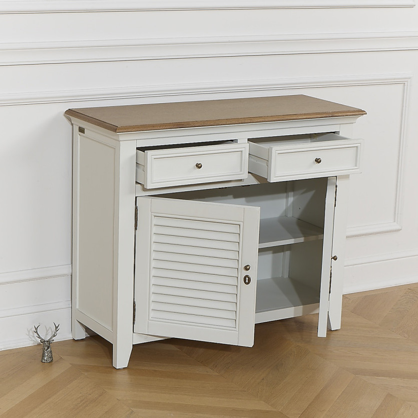 Buffet EDEN - Shabby chic stijl, eiken blad, 2 lades, 2 deuren
