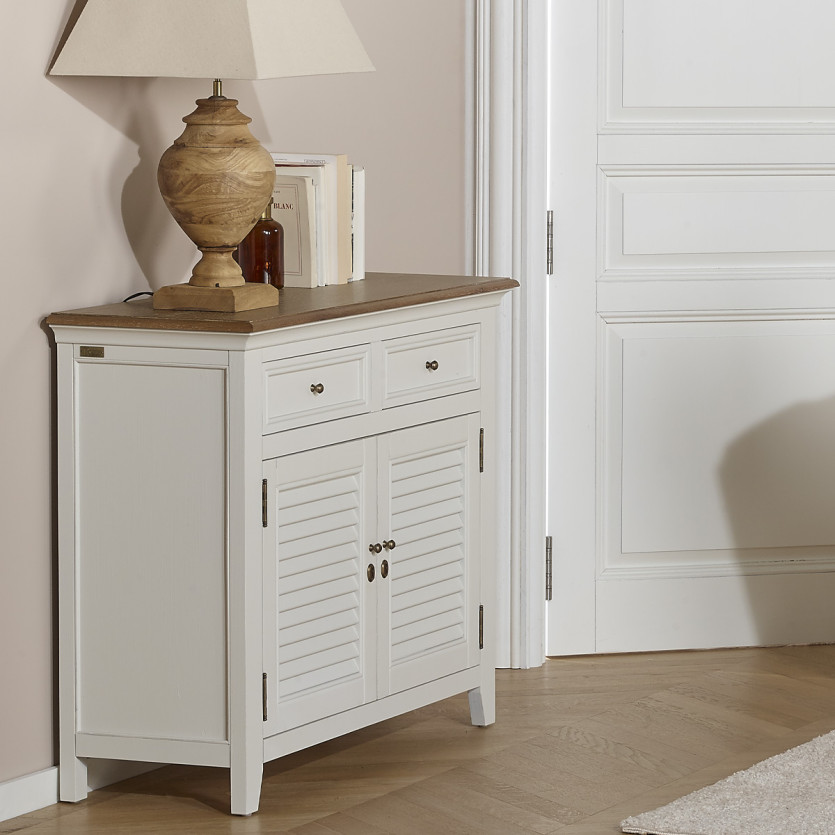 Buffet EDEN - Shabby Chic Stil, Eichenplatte, 2 Schubladen, 2 Türen