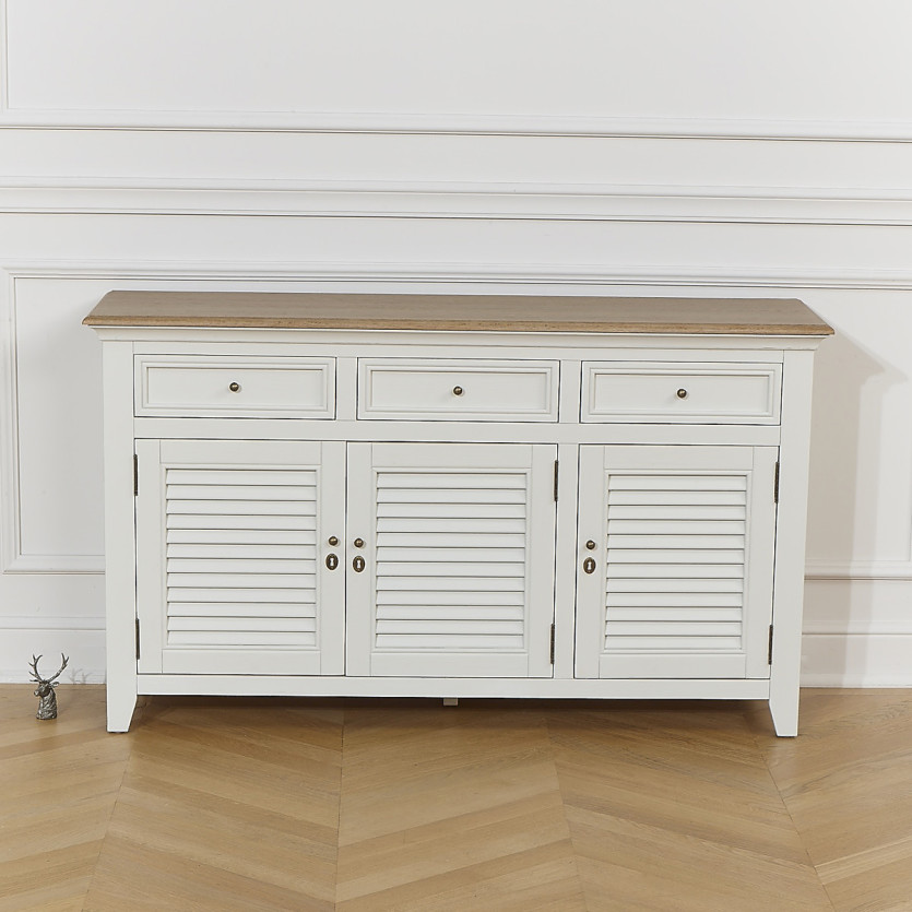 Buffet EDEN - Shabby Chic Stil, Eichenplatte, 3 Schubladen, 3 Türen