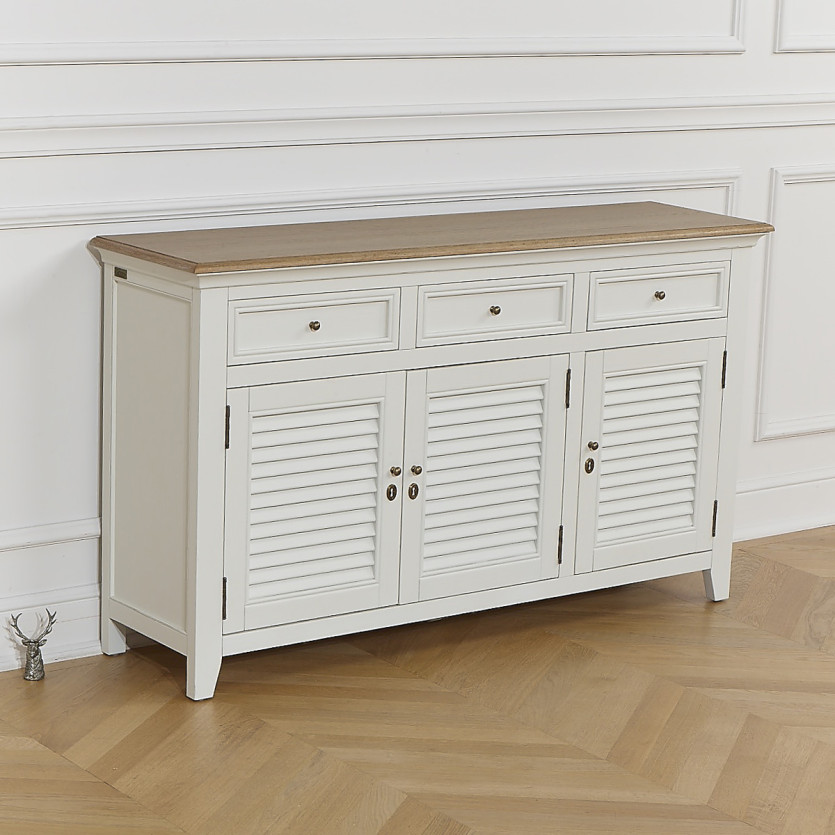 Buffet EDEN - Shabby Chic Stil, Eichenplatte, 3 Schubladen, 3 Türen