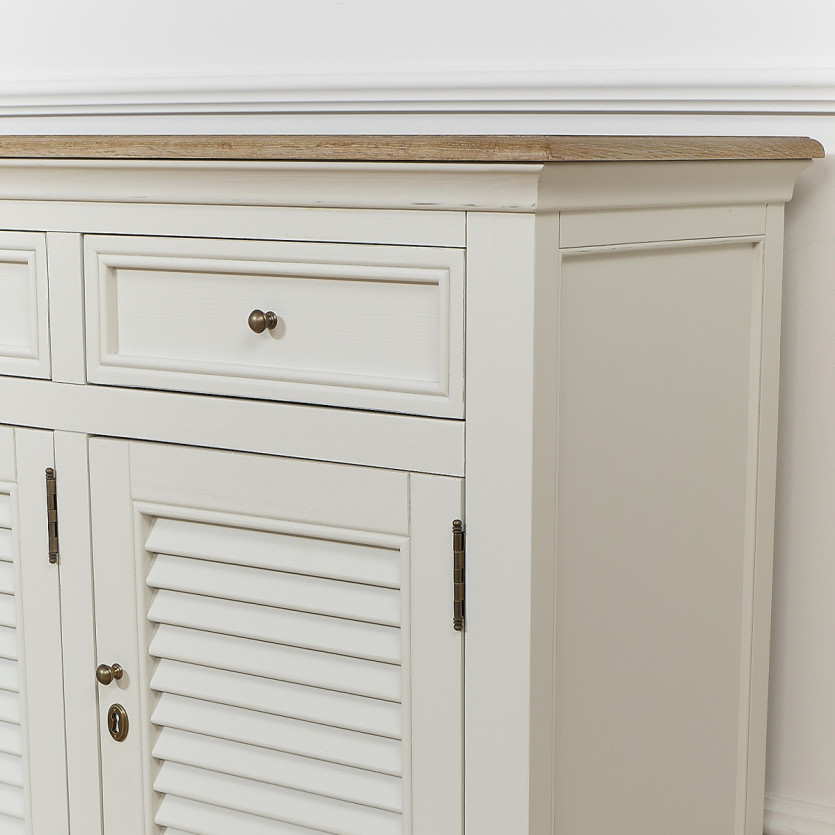 EDEN Buffet - Shabby chic style, oak top, 3 drawers, 3 doors