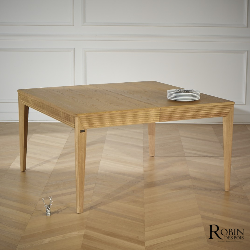 TAYLOR square table - Modern style in oak, 8 place settings