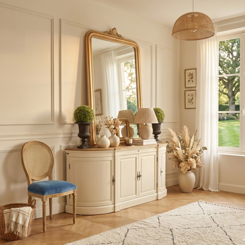 JOSEPHINE - Romantisch dressoir voor eetkamer, 4 deuren