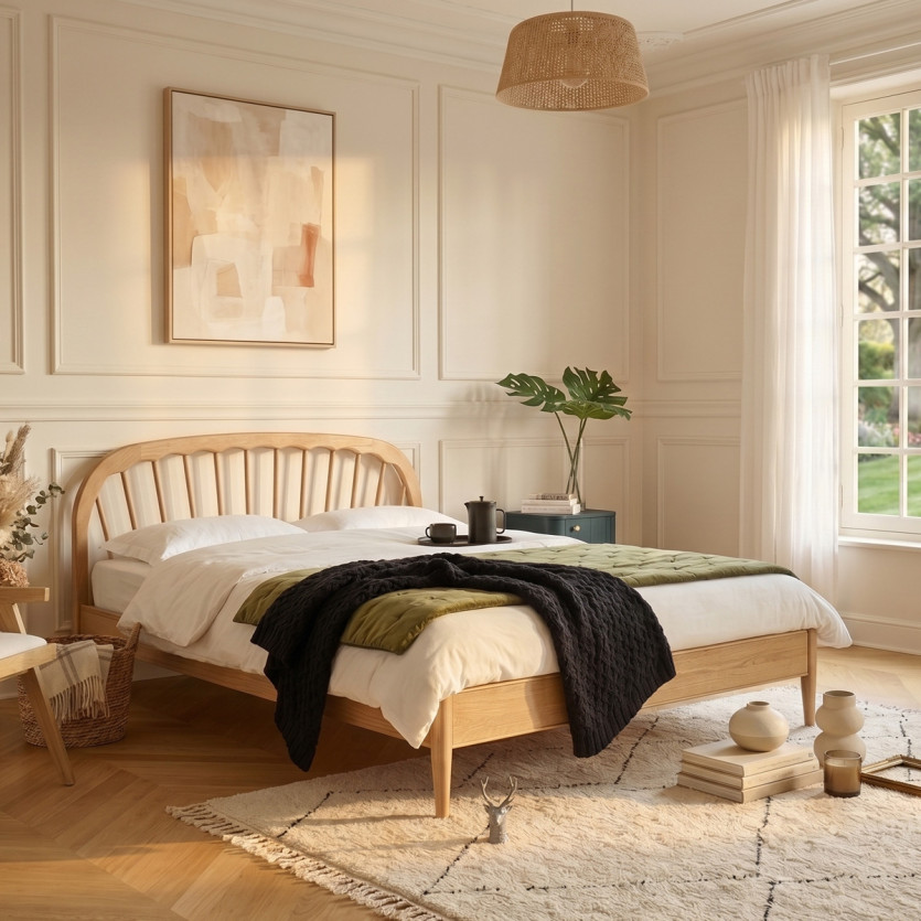 Doppelbett WINDSOR - Zeitgenössischer Stil in Eiche, 160 x 200