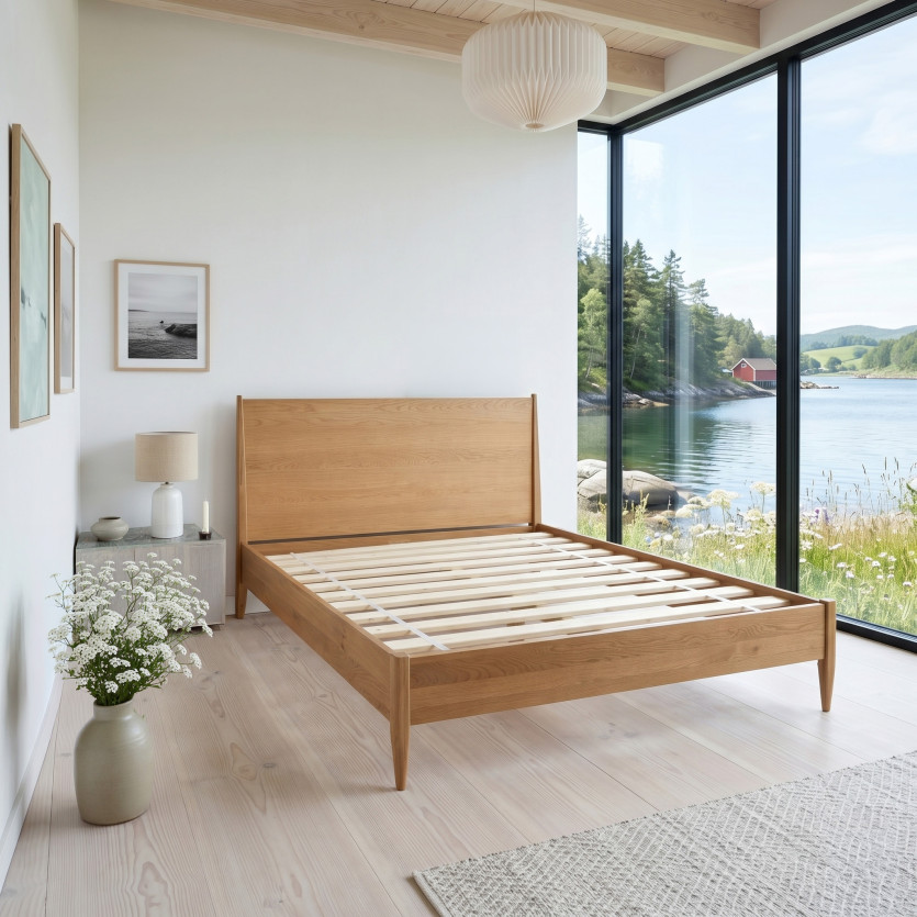 DALHIA - Skandinavisches Doppelbett aus Eiche 160x200