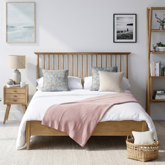 Lit double EDWARD - Style vintage à barreaux 135 x 190, taille anglaise