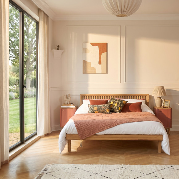 GABRIEL - Double bed, modern style in solid wood 160 x 200