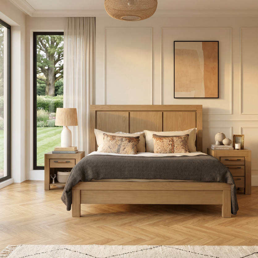 Lit design MEGÈVE – Style moderne en bois massif, 160 x 200, bois certifié FSC®