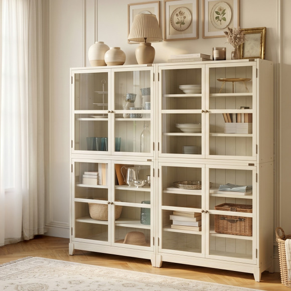 HELIO – Meuble modulable blanc style bord de mer, 2 portes, bois certifié FSC®