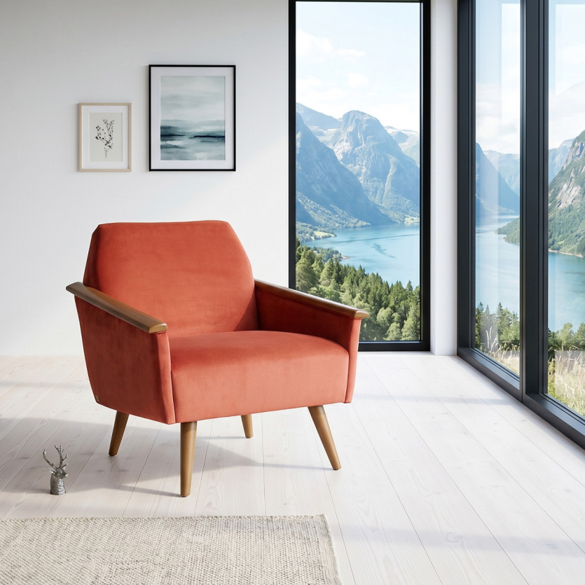 Fauteuil SANDER - Style scandinave en bois massif, bois certifié FSC®, 1 personne