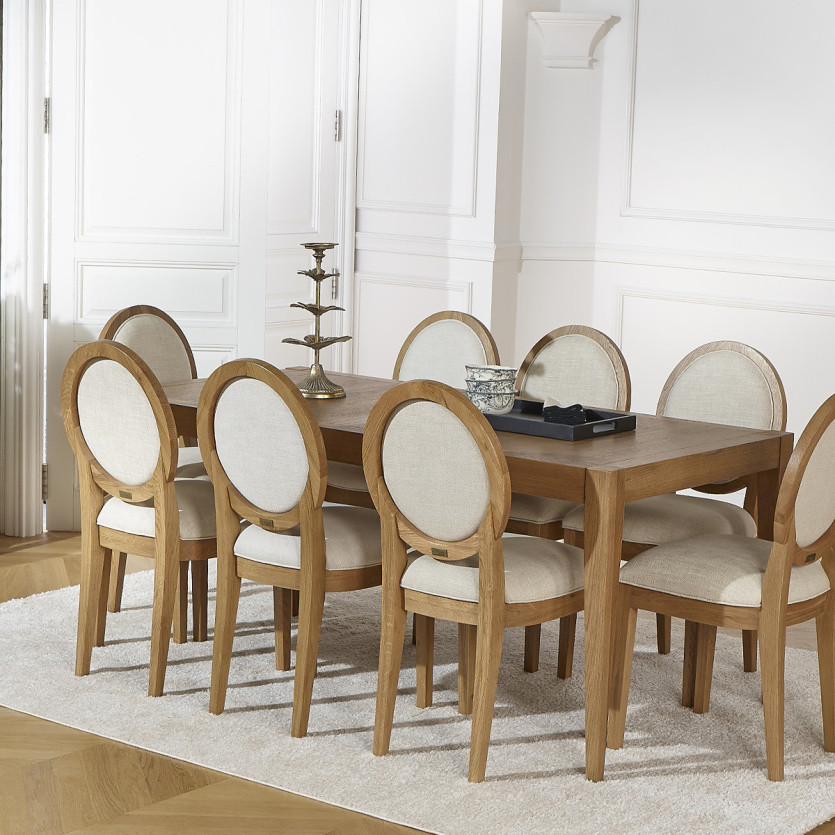Table à manger fixe MONTANA M180 - Style moderne en chêne, 8 convives, 180 x 90 cm