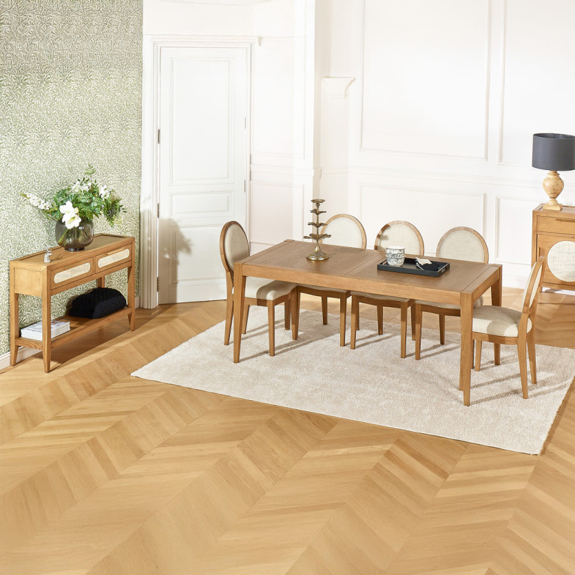 MONTANA M fixed dining table - Modern style in oak, 8 seats, 180 x 90 cm