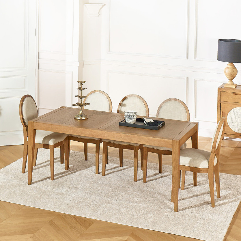 MONTANA M fixed dining table - Modern style in oak, 8 seats, 180 x 90 cm