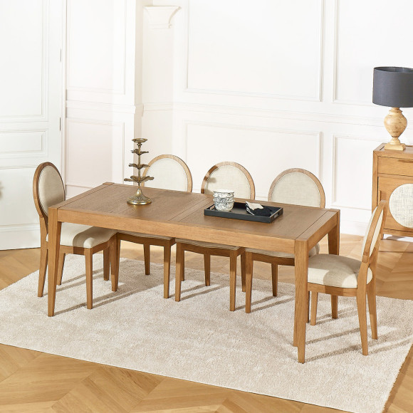 Table à manger fixe MONTANA M180 - Style moderne en chêne, 8 convives, 180 x 90 cm