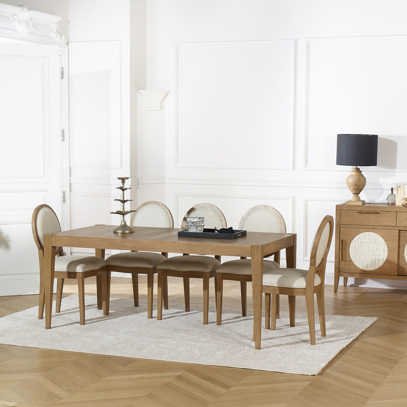 MONTANA M fixed dining table - Modern style in oak, 8 seats, 180 x 90 cm