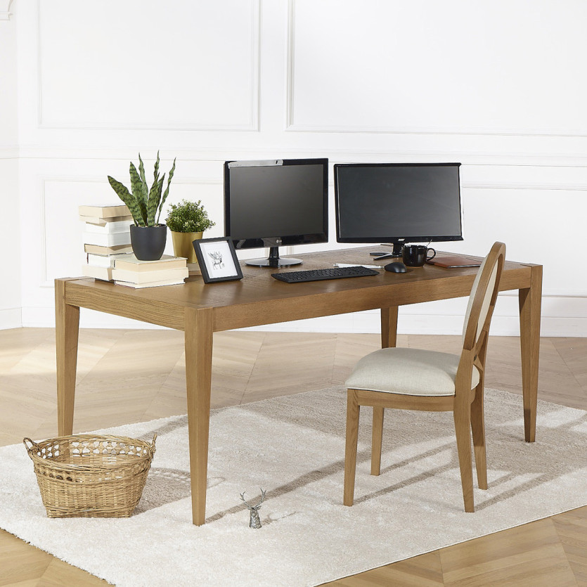 MONTANA M fixed dining table - Modern style in oak, 8 seats, 180 x 90 cm