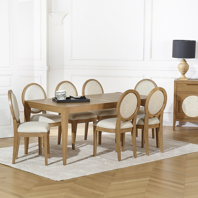 MONTANA M fixed dining table - Modern style in oak, 8 seats, 180 x 90 cm