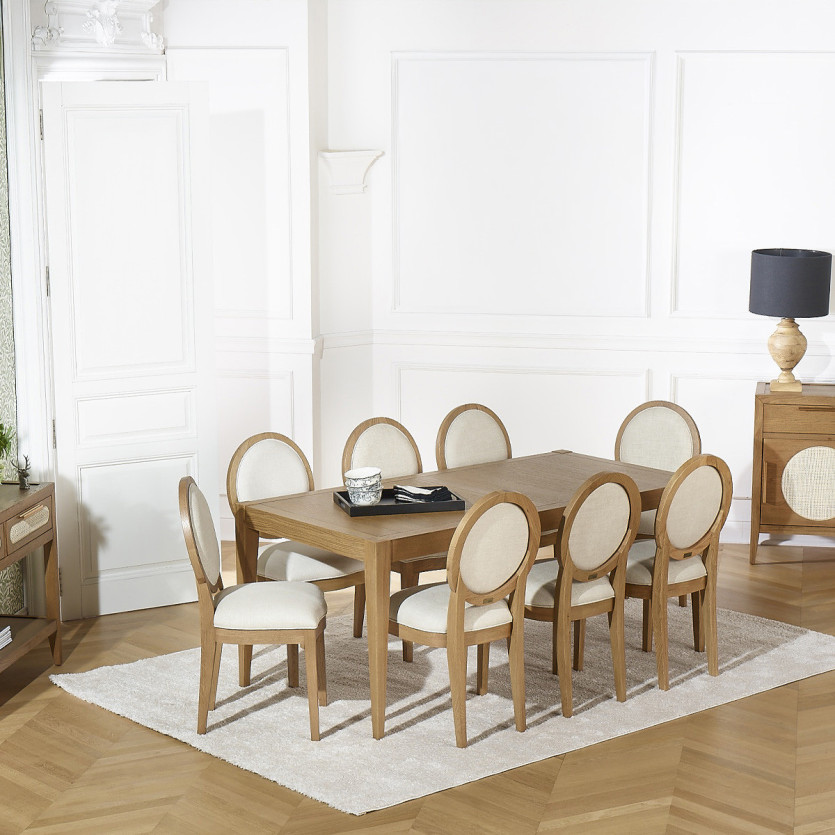 MONTANA M fixed dining table - Modern style in oak, 8 seats, 180 x 90 cm