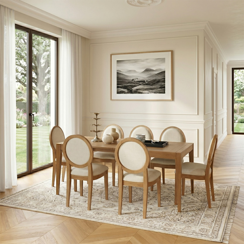 MONTANA M fixed dining table - Modern style in oak, 8 seats, 180 x 90 cm