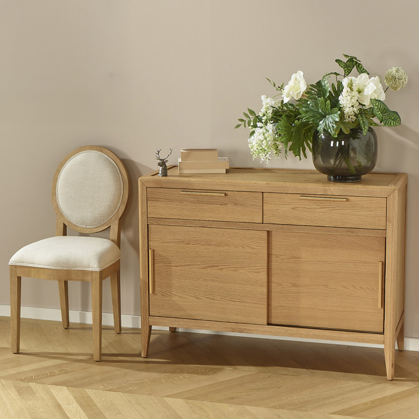 Small TENNESSEE sideboard - Contemporary style in oak, 2 doors, 2 drawers