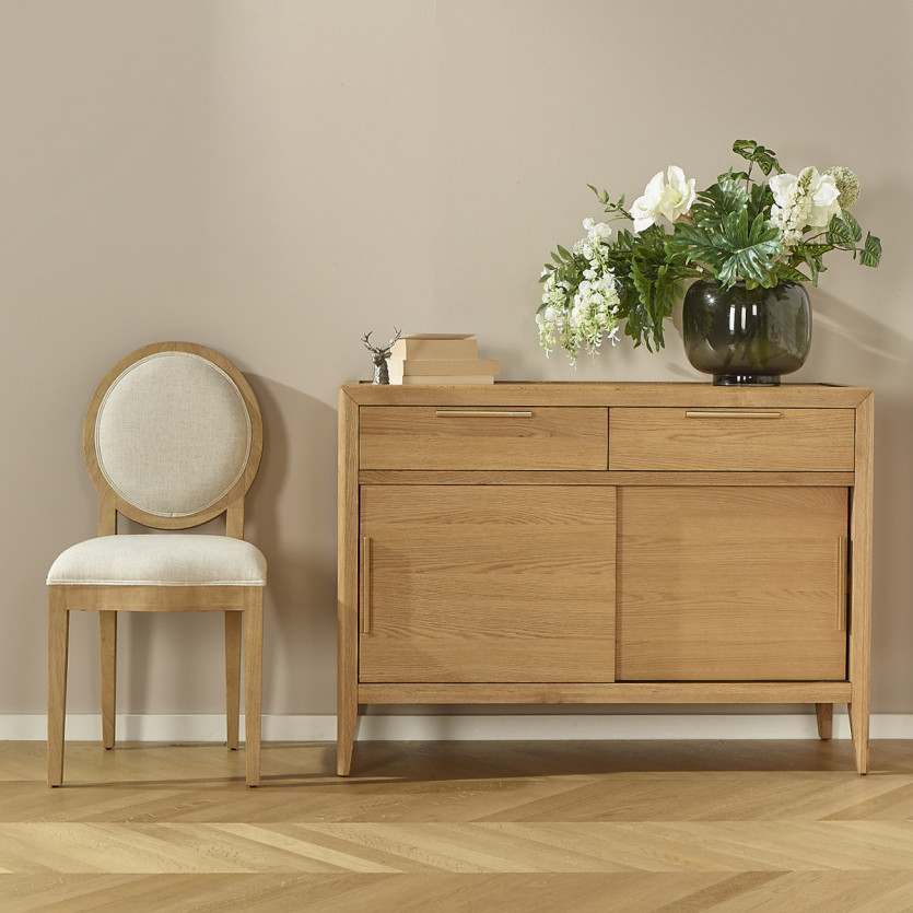 Small TENNESSEE sideboard - Contemporary style in oak, 2 doors, 2 drawers