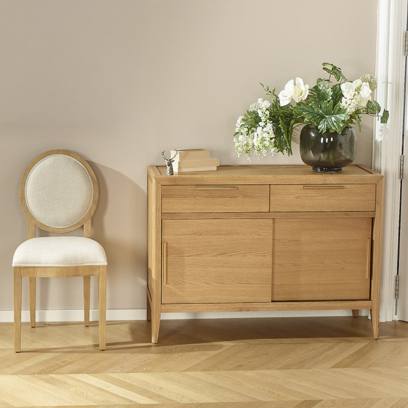 Small TENNESSEE sideboard - Contemporary style in oak, 2 doors, 2 drawers