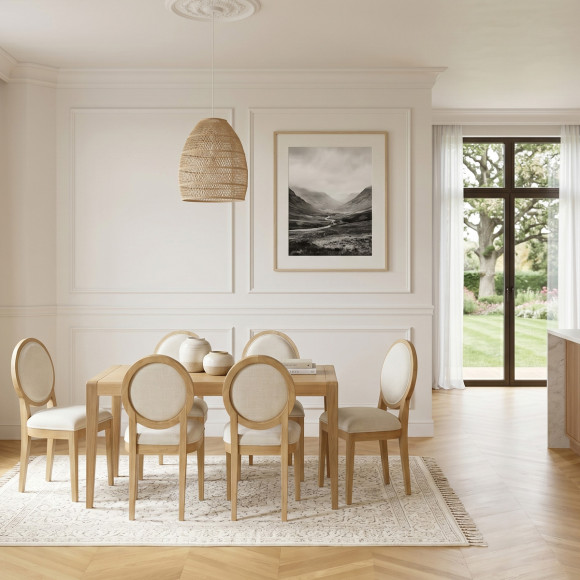 Table à manger fixe TENNESSEE S150 - Style moderne en chêne, 6 couverts, 150 x 78 cm
