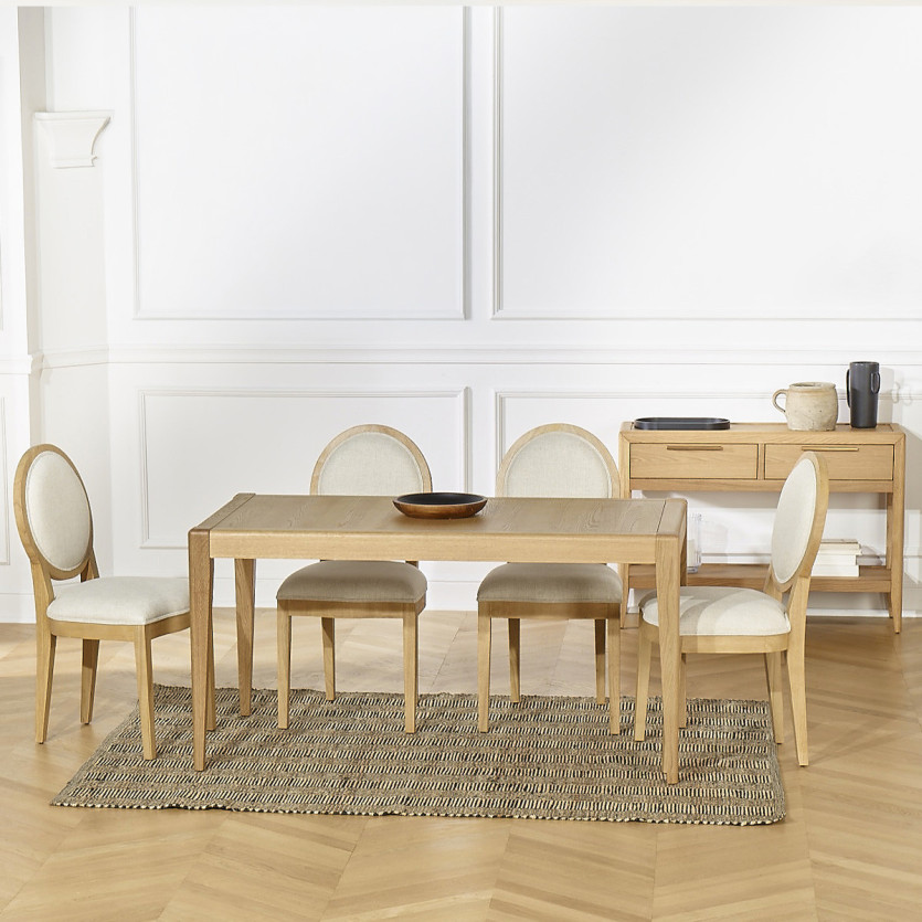 Table à manger fixe TENNESSEE S150 - Style moderne en chêne, 6 couverts, 150 x 78 cm