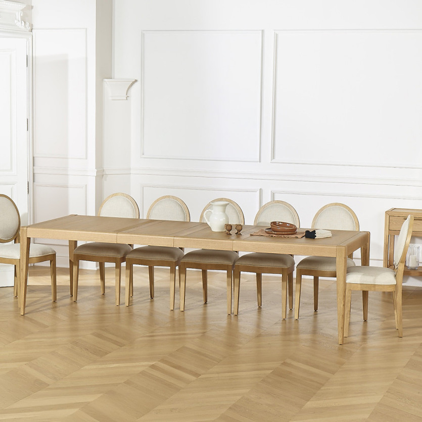 Mesa de jantar extensível TENNESSEE 2R280 - Estilo moderno em carvalho, 12 lugares, 180-280 x 100 cm
