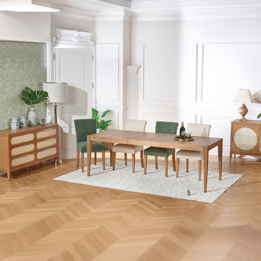 MONTANA - Modern Extendable Oak Dining Table, 8 Seats