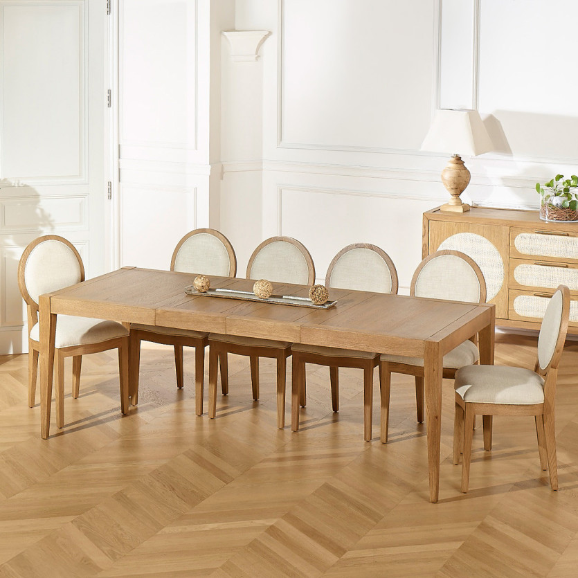 MONTANA 2R extendable dining table - Modern style in oak, 10 guests, 140-220 x 90 cm