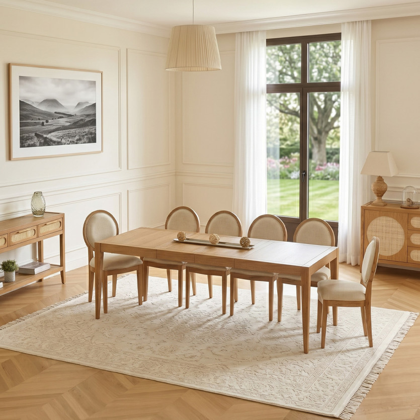 MONTANA 2R extendable dining table - Modern style in oak, 10 guests, 140-220 x 90 cm