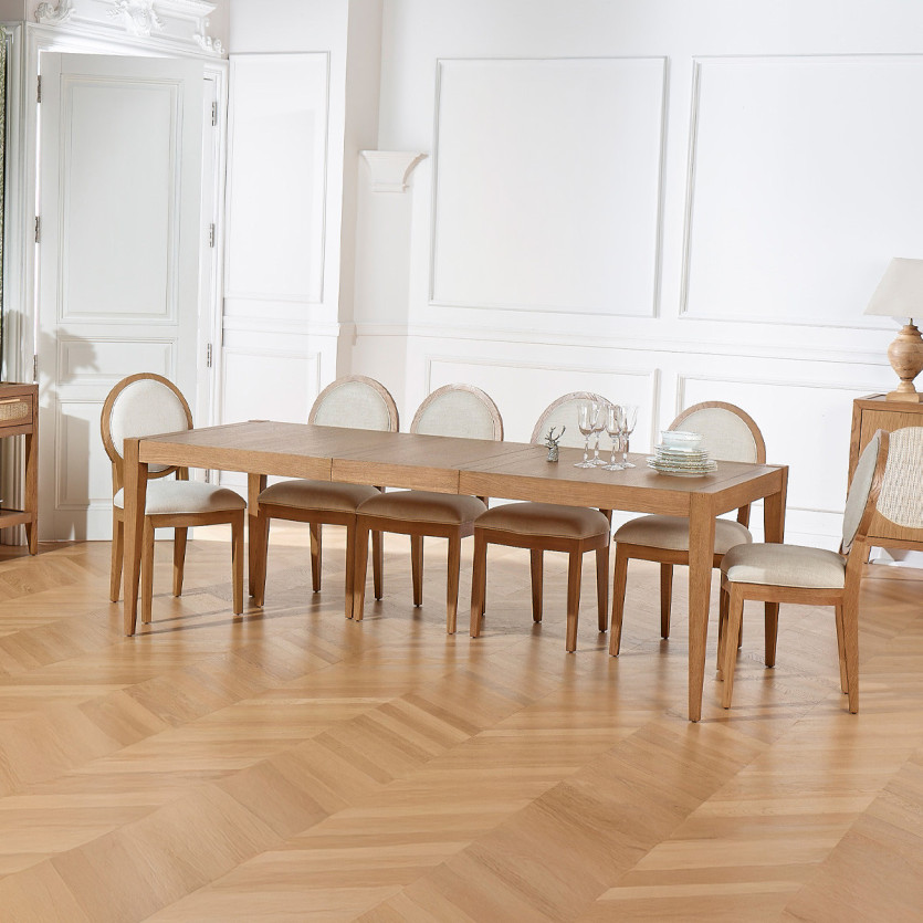 Table à manger extensible MONTANA 2R280 - Style moderne en chêne, 12 couverts, 180-280 x 100 cm