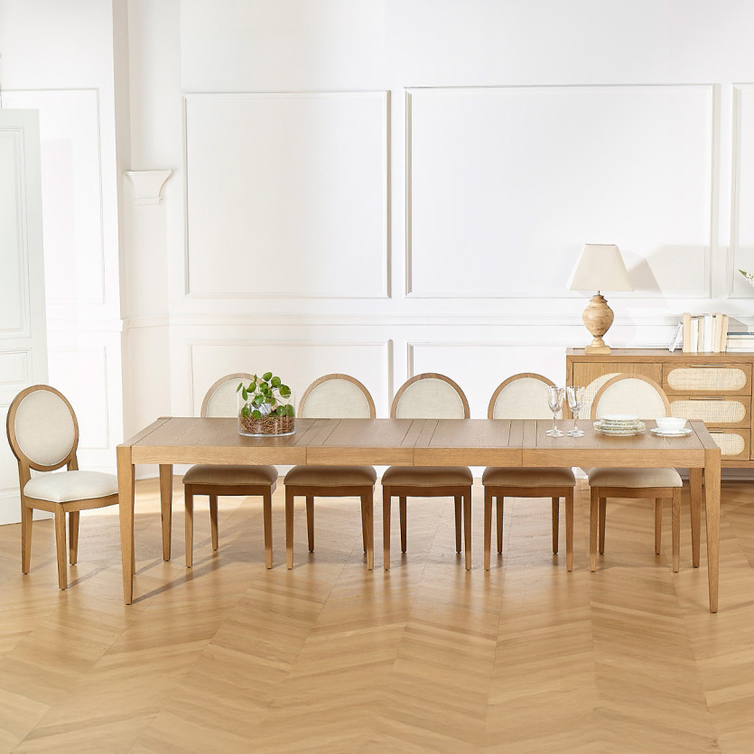 Table à manger extensible MONTANA 2R280 - Style moderne en chêne, 12 couverts, 180-280 x 100 cm